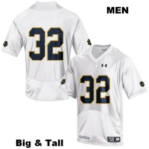 Notre Dame Fighting Irish Men's Patrick Pelini #32 White Under Armour No Name Authentic Stitched Big & Tall College NCAA Football Jersey PTS3499IX